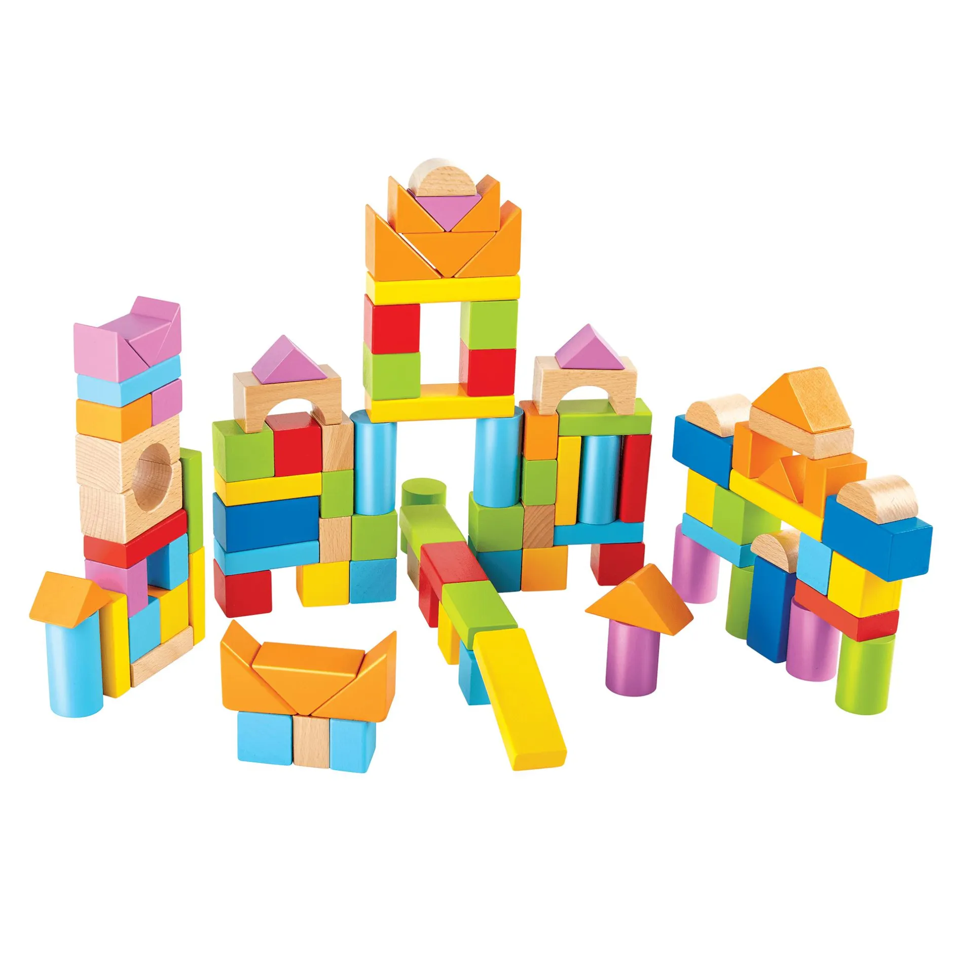 Hape 100 Bausteine aus Holz*Kinder Lernspielzeug|Konstruktionsspielzeug