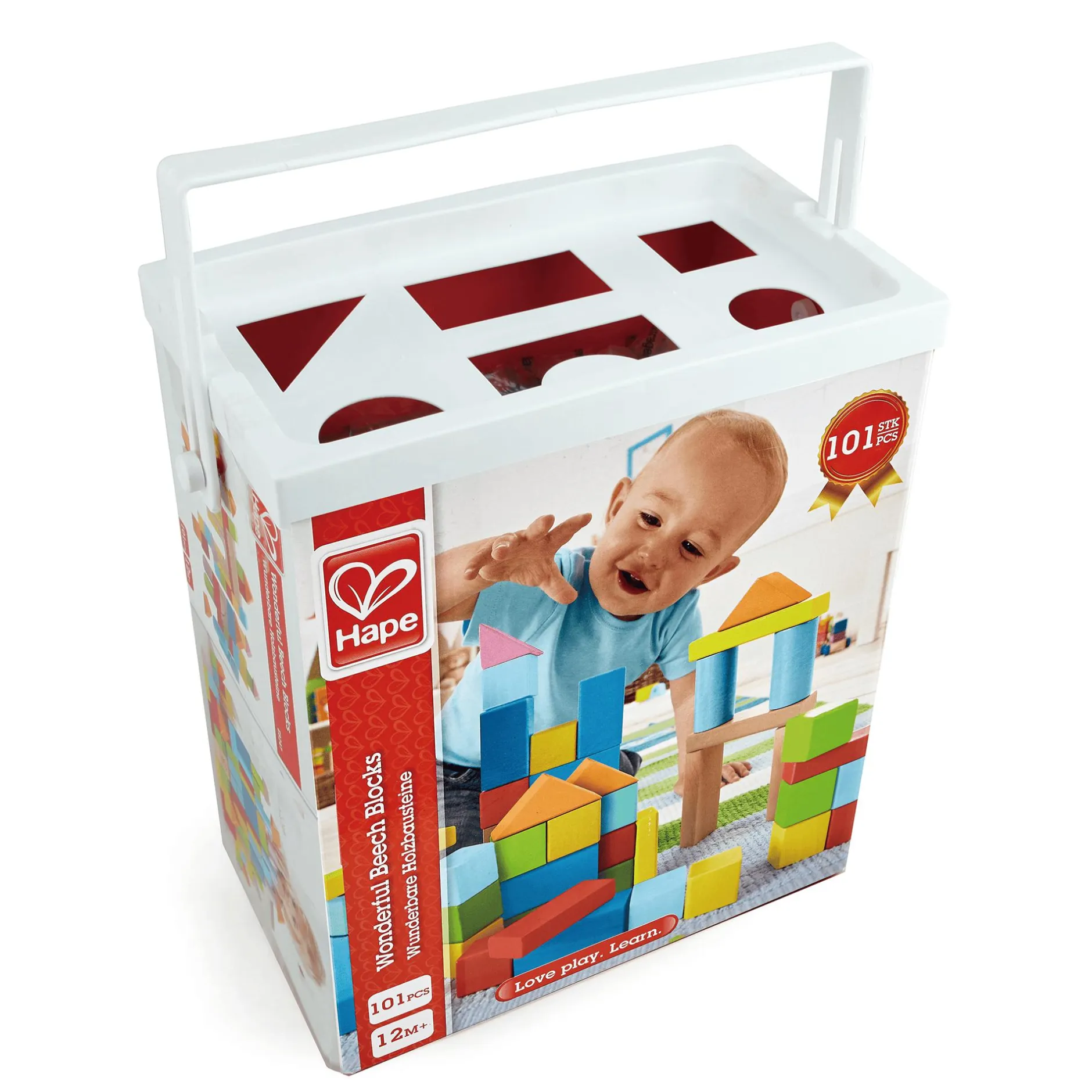 Hape 100 Bausteine aus Holz*Kinder Lernspielzeug|Konstruktionsspielzeug