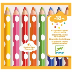 DJECO 8 dicke Buntstifte*Kinder Malen & Kneten