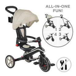 GLOBBER 4 in 1 Explorer Trike Taupe faltbar*Kinder Kinderfahrzeuge