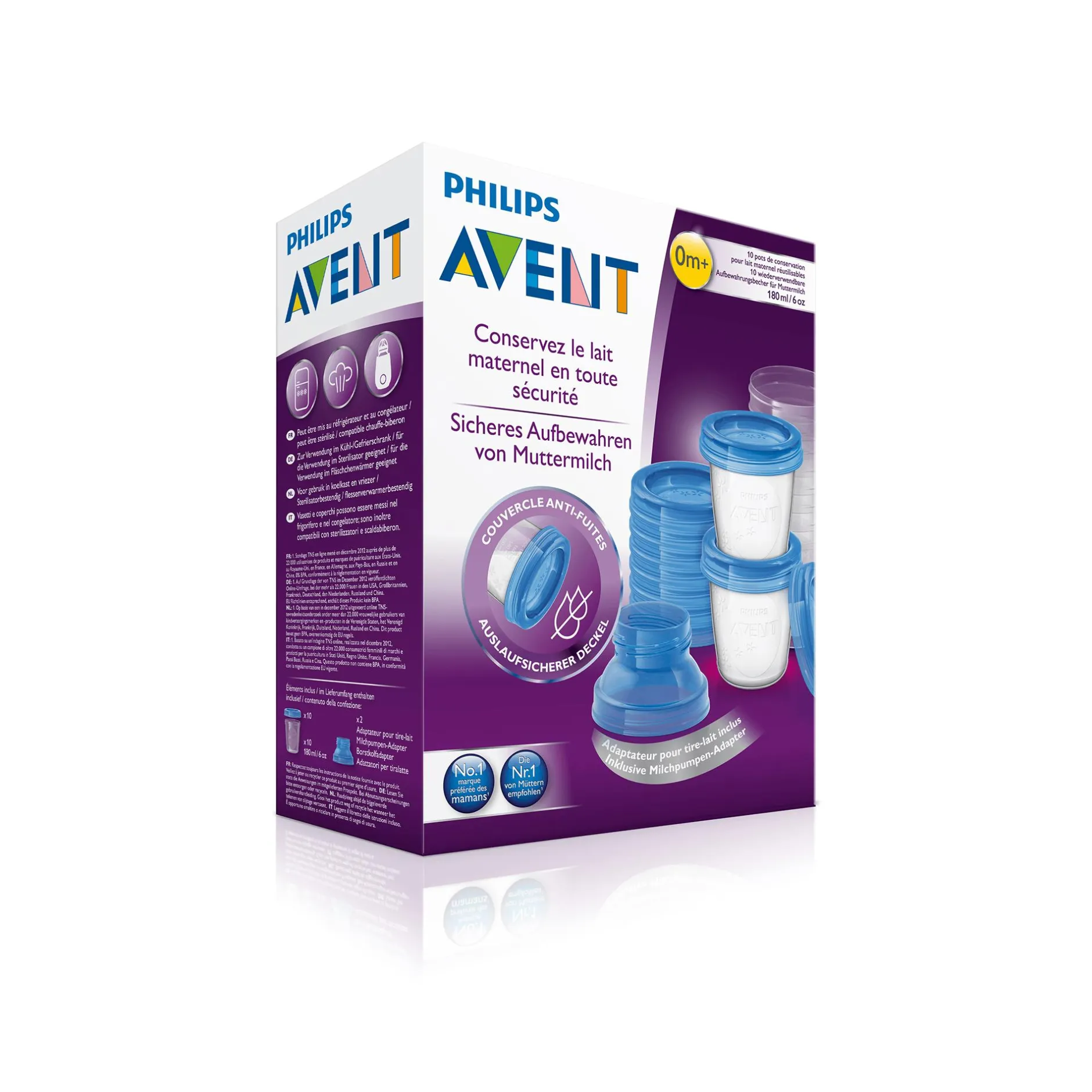 PHILIPS AVENT 10 Stück Muttermilchbehälter SCF618/10* Nahrungsbehälter
