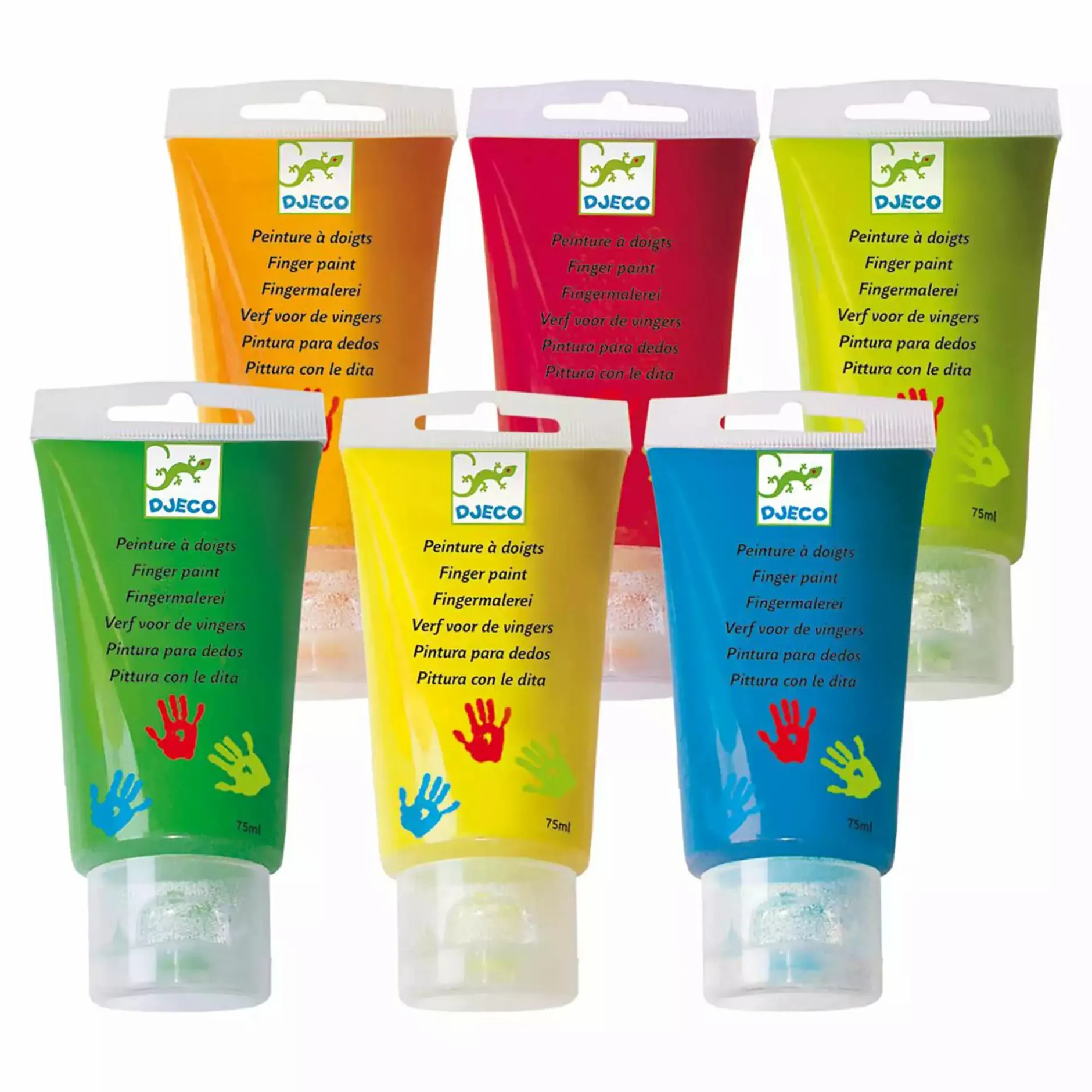 DJECO 6 Tuben Fingerfarbe*Kinder Malen & Kneten
