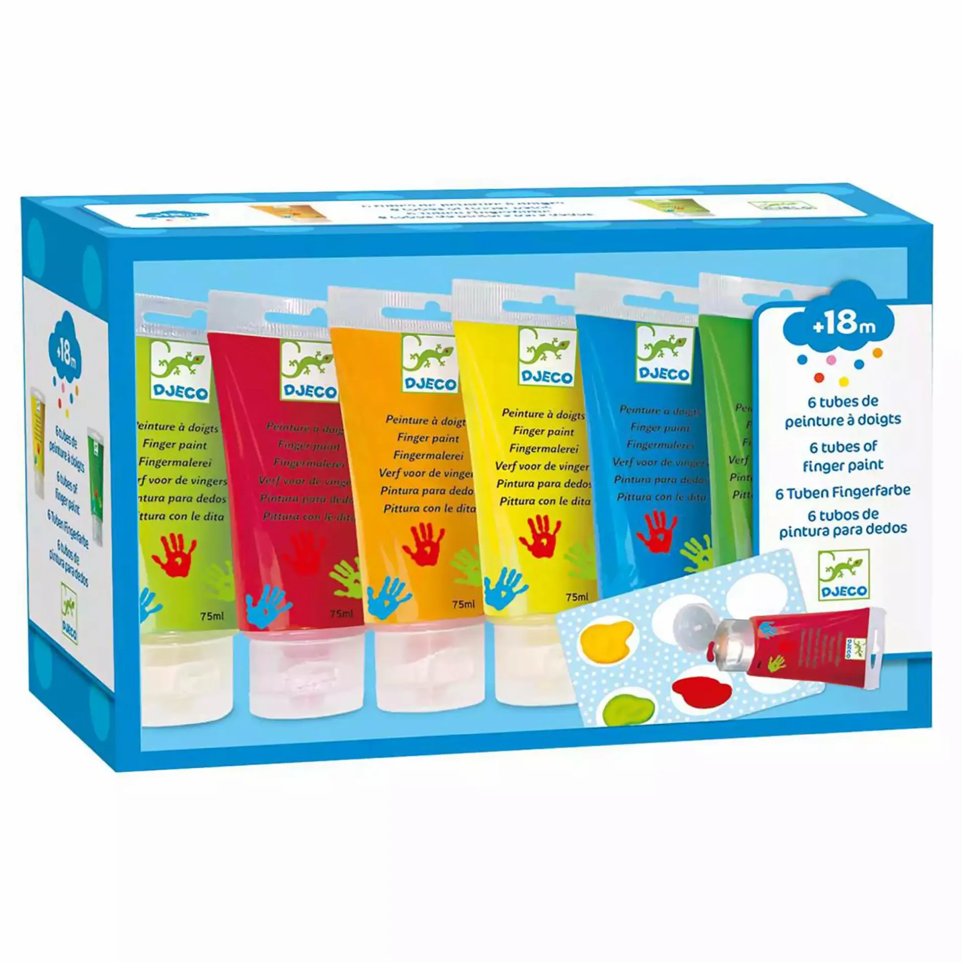 DJECO 6 Tuben Fingerfarbe*Kinder Malen & Kneten