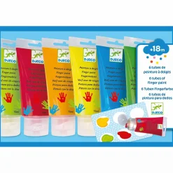 DJECO 6 Tuben Fingerfarbe*Kinder Malen & Kneten