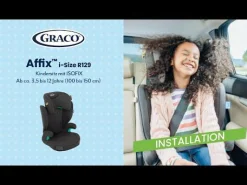 GRACO Affix i-Size R129 Iron*Kinder Kindersitze Isofix|Kindersitze 15-36 Kg, Gruppe 2/3