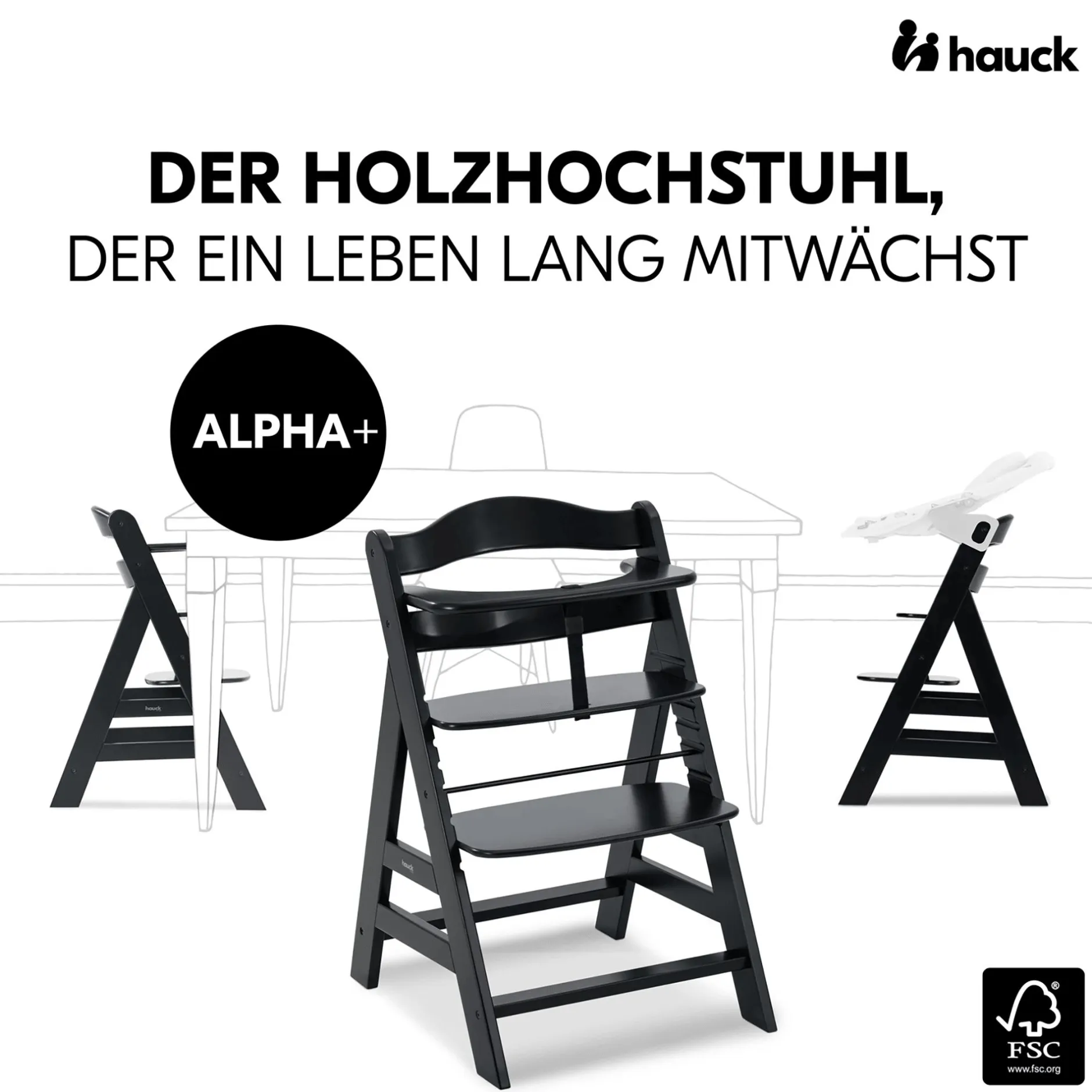hauck Alpha+ Black* Treppenhochstühle