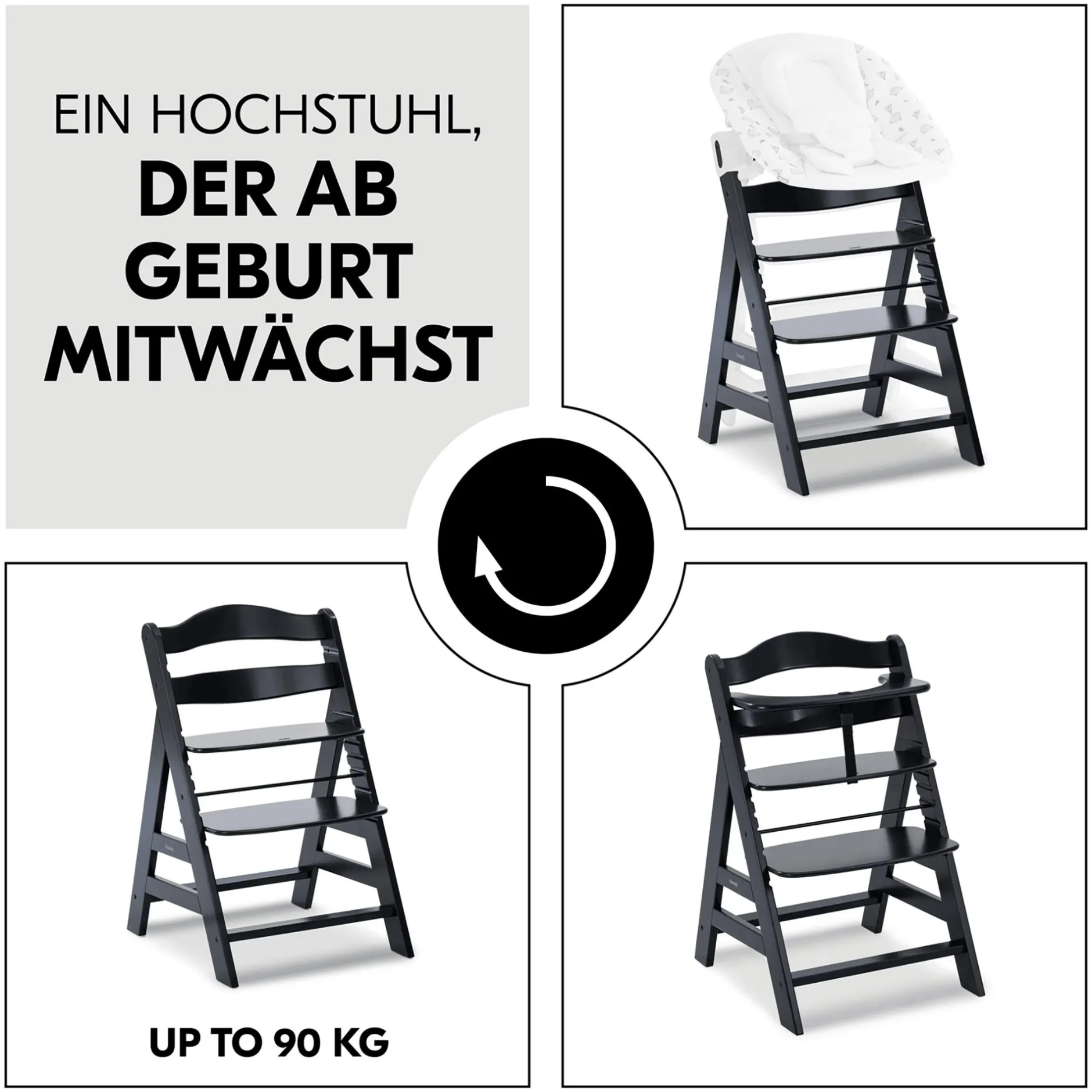 hauck Alpha+ Black* Treppenhochstühle