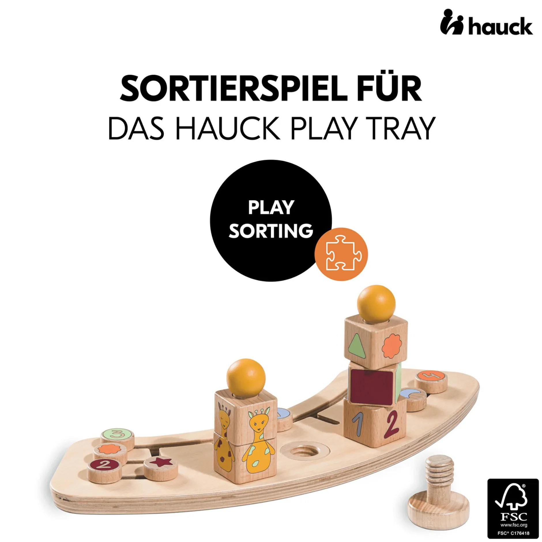 hauck Alpha Play Sorting Giraffe Holzaufsatz*Kinder Hochstuhl Zubehör|Lernspielzeug