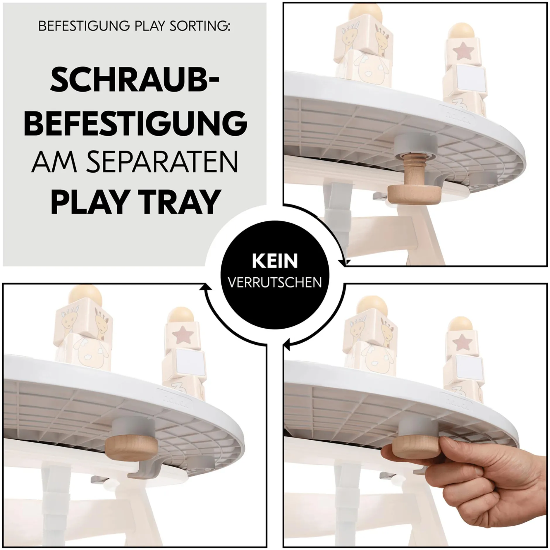 hauck Alpha Play Sorting Giraffe Holzaufsatz*Kinder Hochstuhl Zubehör|Lernspielzeug
