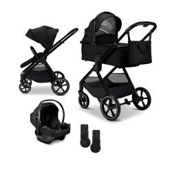 MOON AURA 2 in 1 Kombi-Kinderwagen Onyx mit Babyschale Cosmo 2.0*Kinder Kinderwagen Komplettsets
