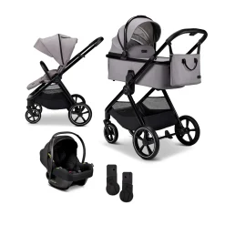 MOON AURA 2 in 1 Kombi-Kinderwagen Stone mit Babyschale Cosmo 2.0*Kinder Kinderwagen Komplettsets