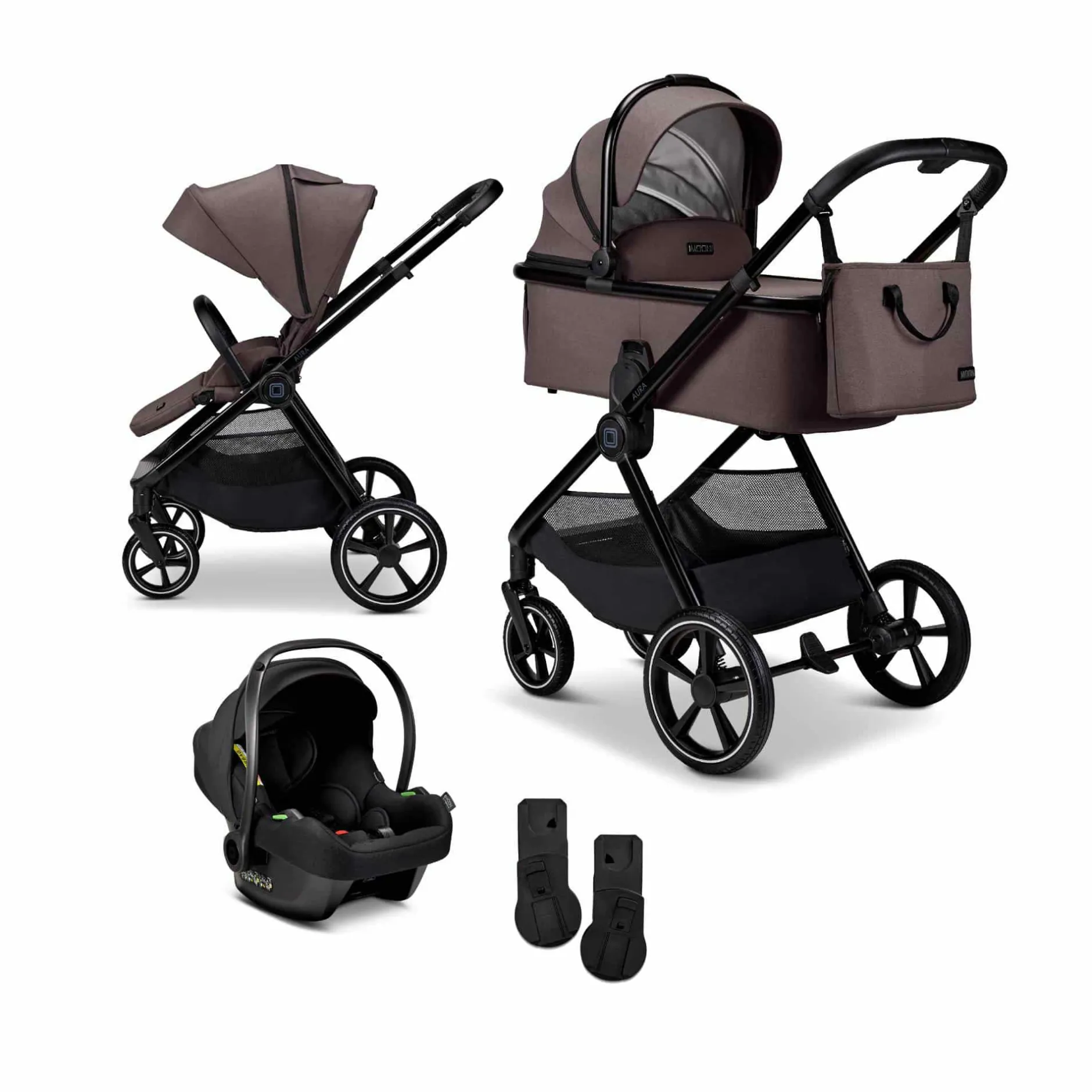 MOON AURA 2 in 1 Kombi-Kinderwagen Tonka mit Babyschale Cosmo 2.0*Kinder Kinderwagen Komplettsets