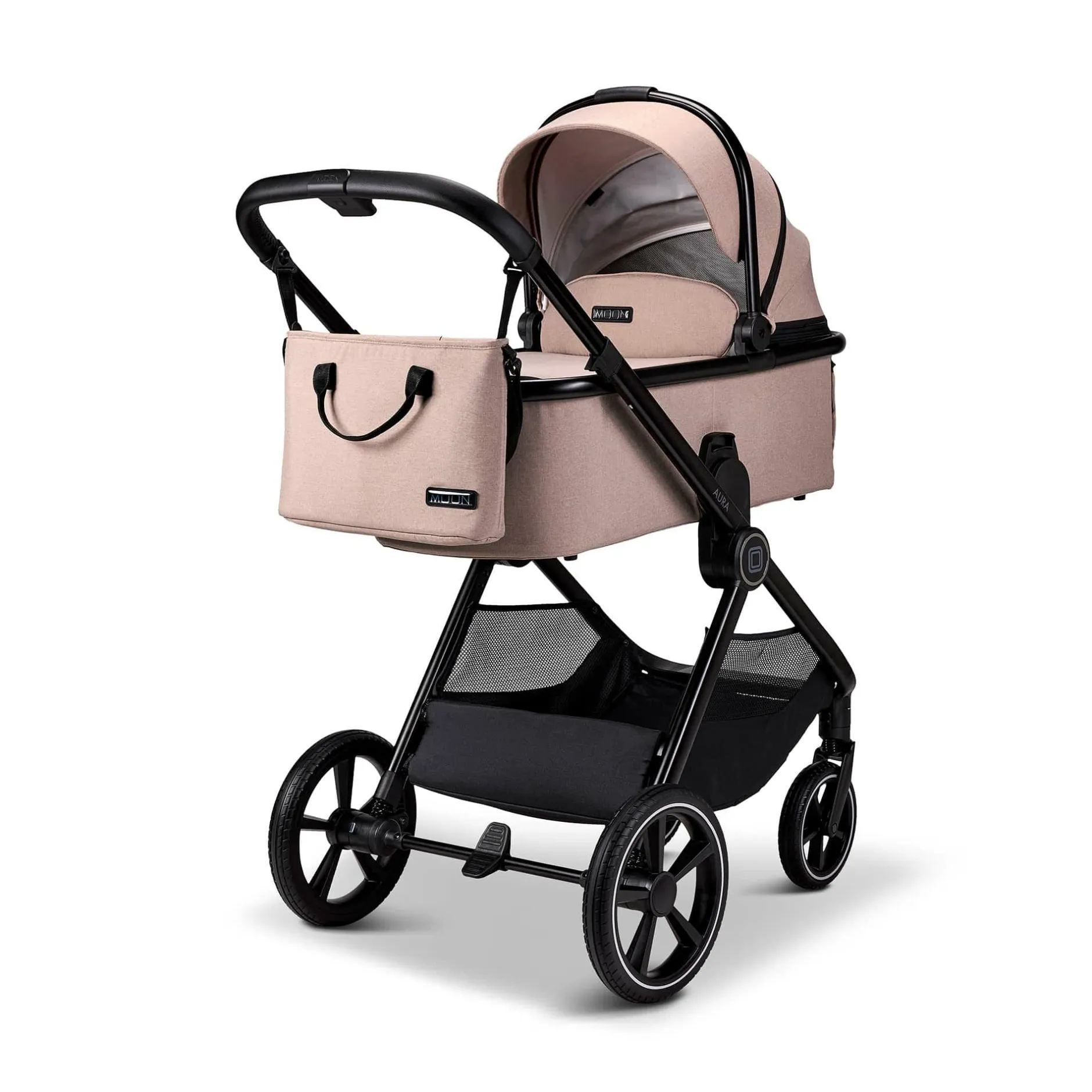 MOON AURA 2 in 1 Kombi-Kinderwagen Sand mit Babyschale Cosmo 2.0*Kinder Kinderwagen Komplettsets