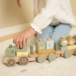 LITTLE DUTCH Bauklotzzug Traktor Little Farm*Kinder Lernspielzeug|Holzspielzeug