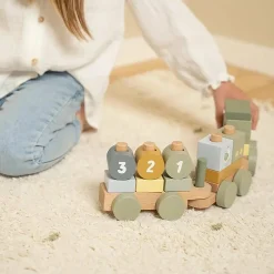 LITTLE DUTCH Bauklotzzug Traktor Little Farm*Kinder Lernspielzeug|Holzspielzeug
