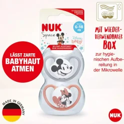 NUK Beruhigungssauger Minnie Mouse Space 6-18 Monate* Schnuller|Spieluhren