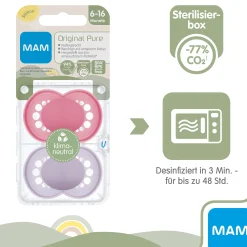 MAM Beruhigungssauger Original matt plain Silikon 6-16 Monate /lila* Schnuller