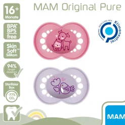 MAM Beruhigungssauger Original matt Silikon ab 16 Monate Reh/Vogel* Schnuller