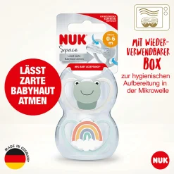 NUK Beruhigungssauger Space 0-6 Monate Frosch* Schnuller