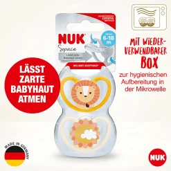 NUK Beruhigungssauger Space 6-18 Monate Löwe* Schnuller