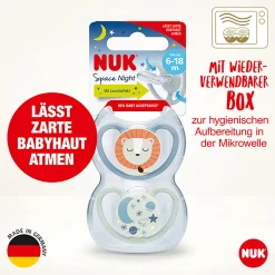 NUK Beruhigungssauger Space Night 6-18 Monate Löwe* Schnuller