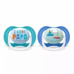 PHILIPS AVENT Beruhigungssauger Ultra Air 6-18 Monate Happy Boy - Papa Boat SCF080/03* Schnuller