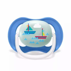 PHILIPS AVENT Beruhigungssauger Ultra Air 6-18 Monate Happy Boy - Papa Boat SCF080/03* Schnuller