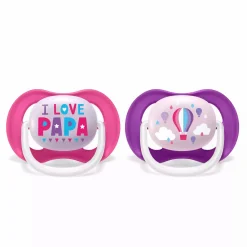 PHILIPS AVENT Beruhigungssauger Ultra Air 6-18 Monate Happy Girl - Papa Ballon SCF080/04* Schnuller
