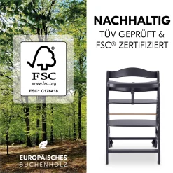 hauck Beta+ Dark Grey mit Sitzauflage* Treppenhochstühle
