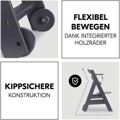 hauck Beta+ Dark Grey mit Sitzauflage* Treppenhochstühle