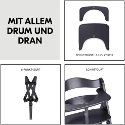 hauck Beta+ Dark Grey mit Sitzauflage* Treppenhochstühle