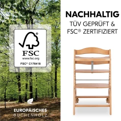 hauck Beta+ Natur mit Sitzauflage Uni* Treppenhochstühle