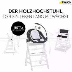 hauck Beta Newborn Set - White Melange Charcoal* Treppenhochstühle