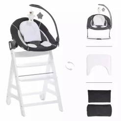 hauck Beta Newborn Set - White Melange Charcoal* Treppenhochstühle