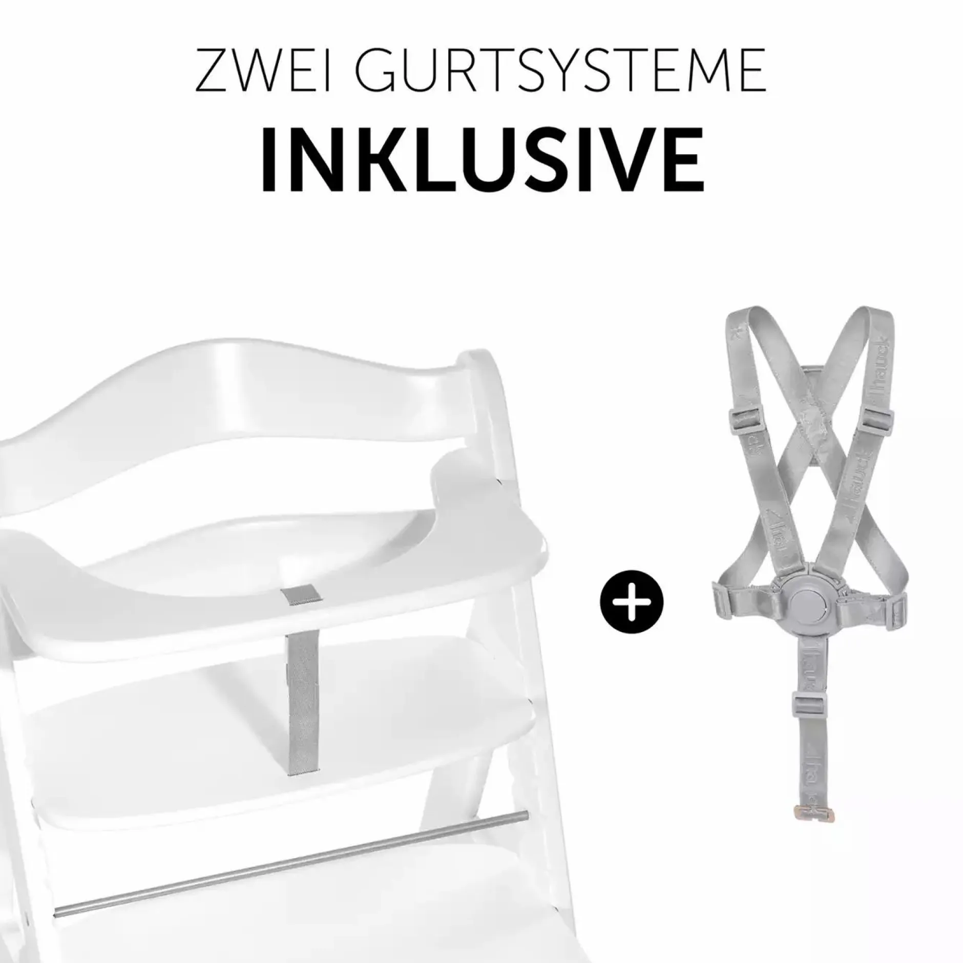 hauck Beta Newborn Set - White Melange Charcoal* Treppenhochstühle