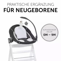 hauck Beta Newborn Set - White Melange Charcoal* Treppenhochstühle