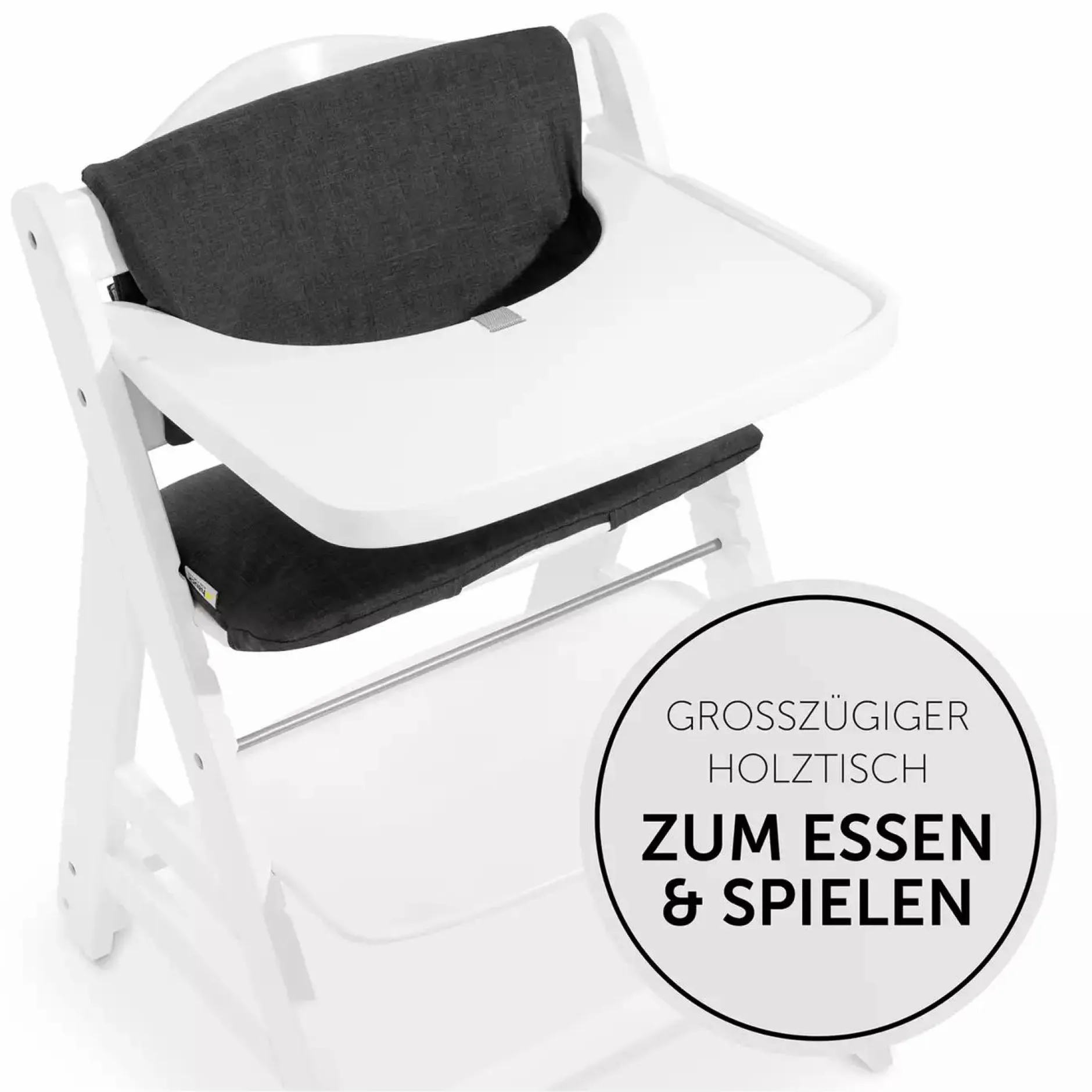 hauck Beta Newborn Set - White Melange Charcoal* Treppenhochstühle