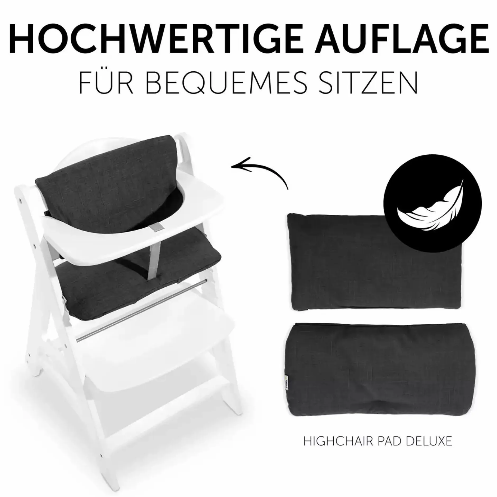hauck Beta Newborn Set - White Melange Charcoal* Treppenhochstühle