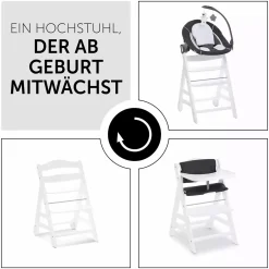 hauck Beta Newborn Set - White Melange Charcoal* Treppenhochstühle