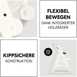 hauck Beta+ White mit Sitzauflage Anthrazit* Treppenhochstühle