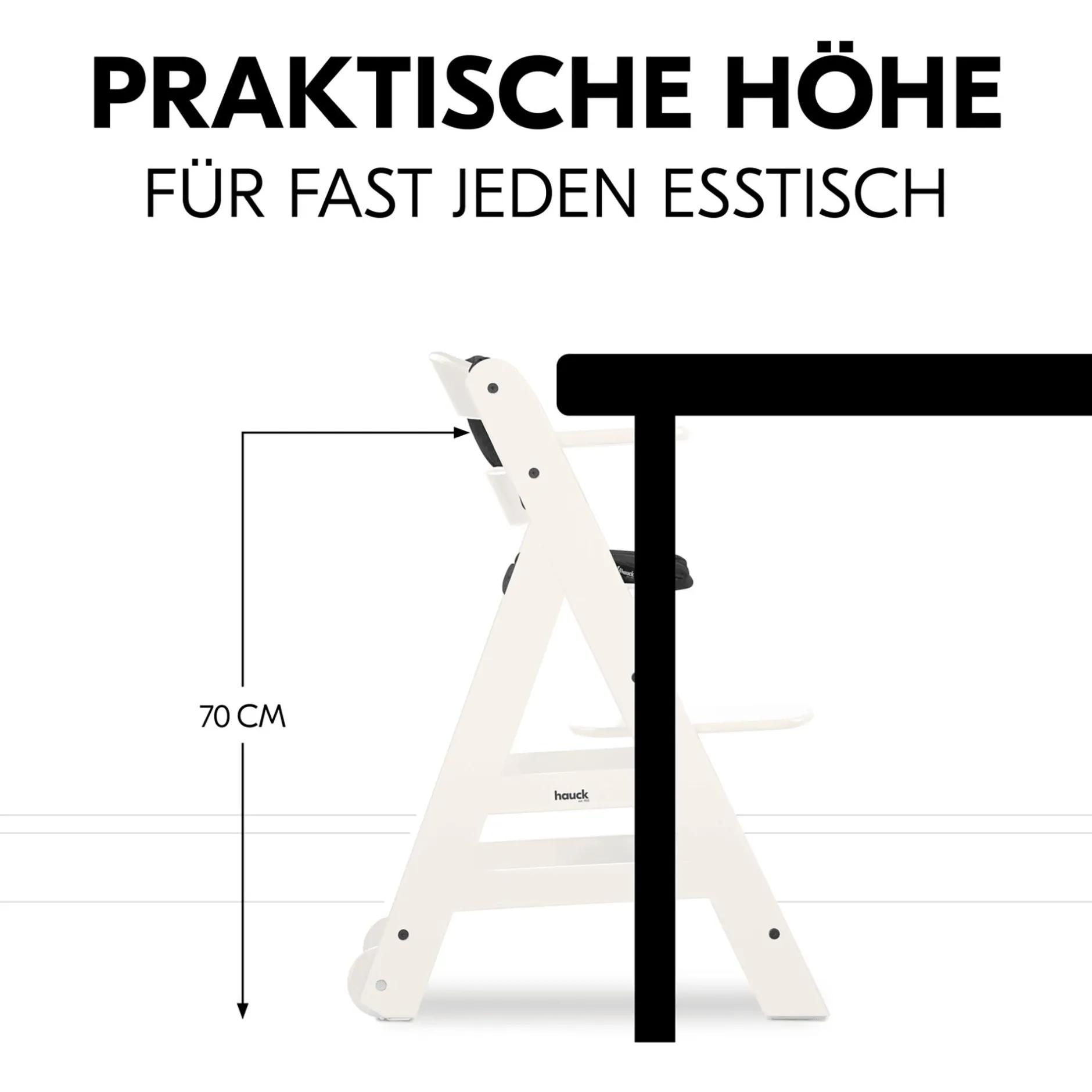 hauck Beta+ White mit Sitzauflage Anthrazit* Treppenhochstühle