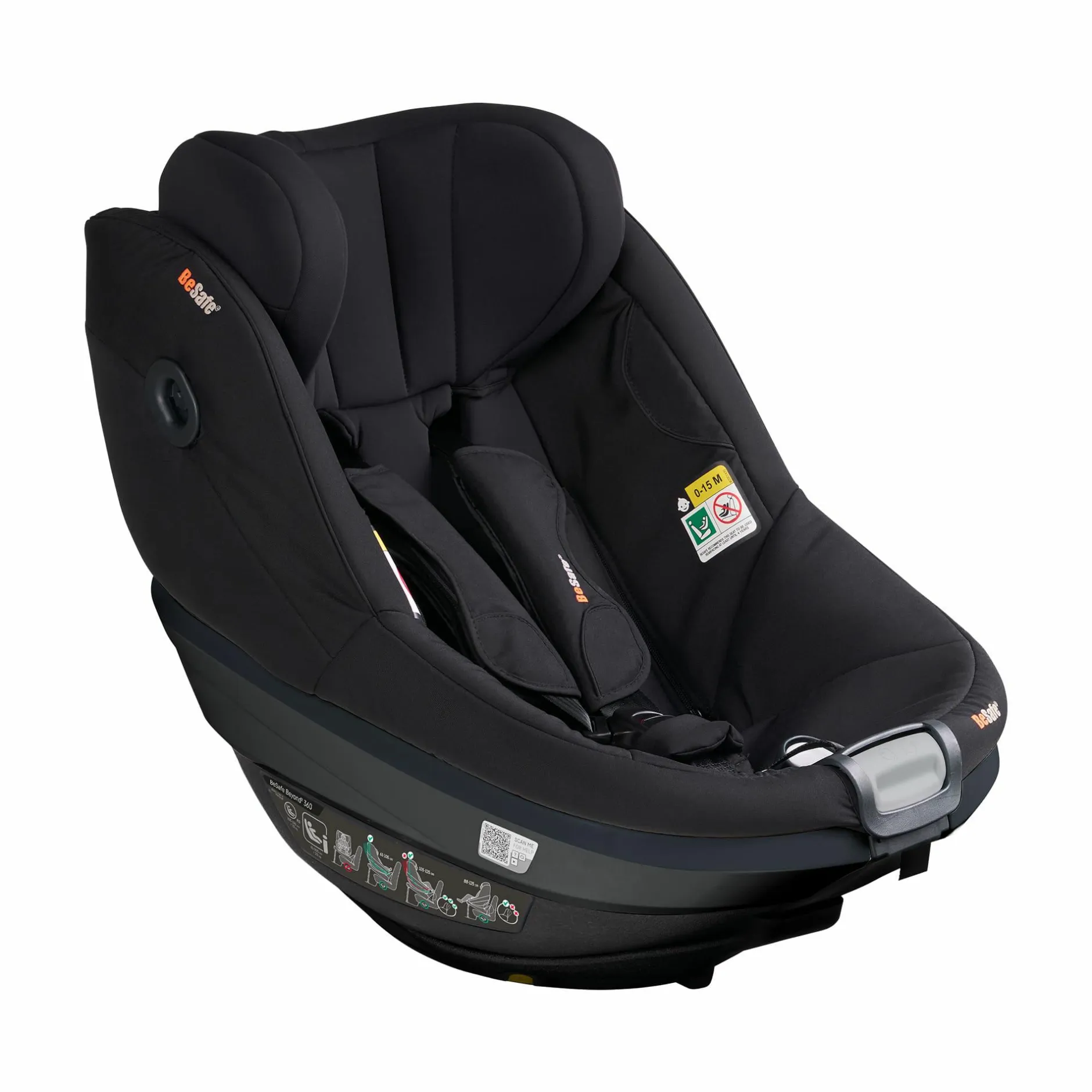BeSafe Beyond² 360 Fresh Black Cab*Kinder Reboarder 0-18 Kg, Gruppe 0+/1