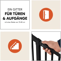 hauck Clear Step 2 Black 75-80 cm* Tür- & Treppenschutzgitter