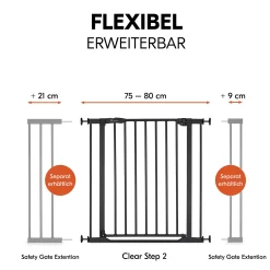 hauck Clear Step 2 Black 75-80 cm* Tür- & Treppenschutzgitter