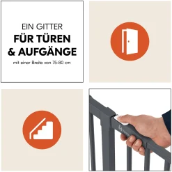 hauck Clear Step 2 Dark Grey 75-80 cm* Tür- & Treppenschutzgitter