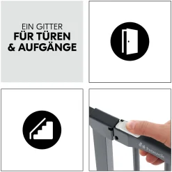 hauck Clear Step Autoclose 2 Dark Grey 75-80 cm* Tür- & Treppenschutzgitter