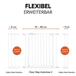 hauck Clear Step Autoclose 2 White 75-80 cm* Tür- & Treppenschutzgitter