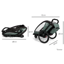 hamax Cocoon One Einsitzer Green/Black* Fahrradanhänger