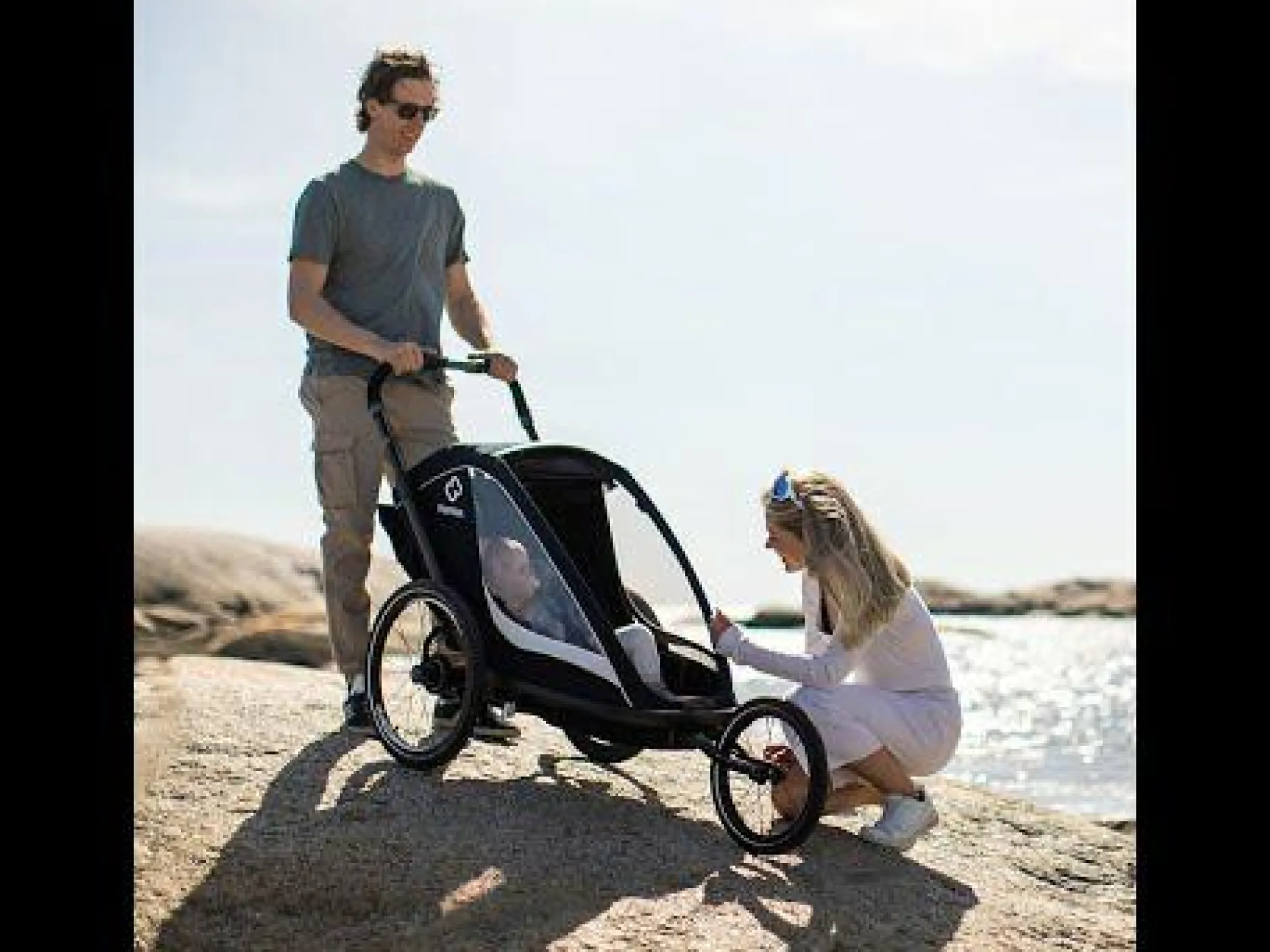 hamax Cocoon Zweisitzer Green/Black* Fahrradanhänger