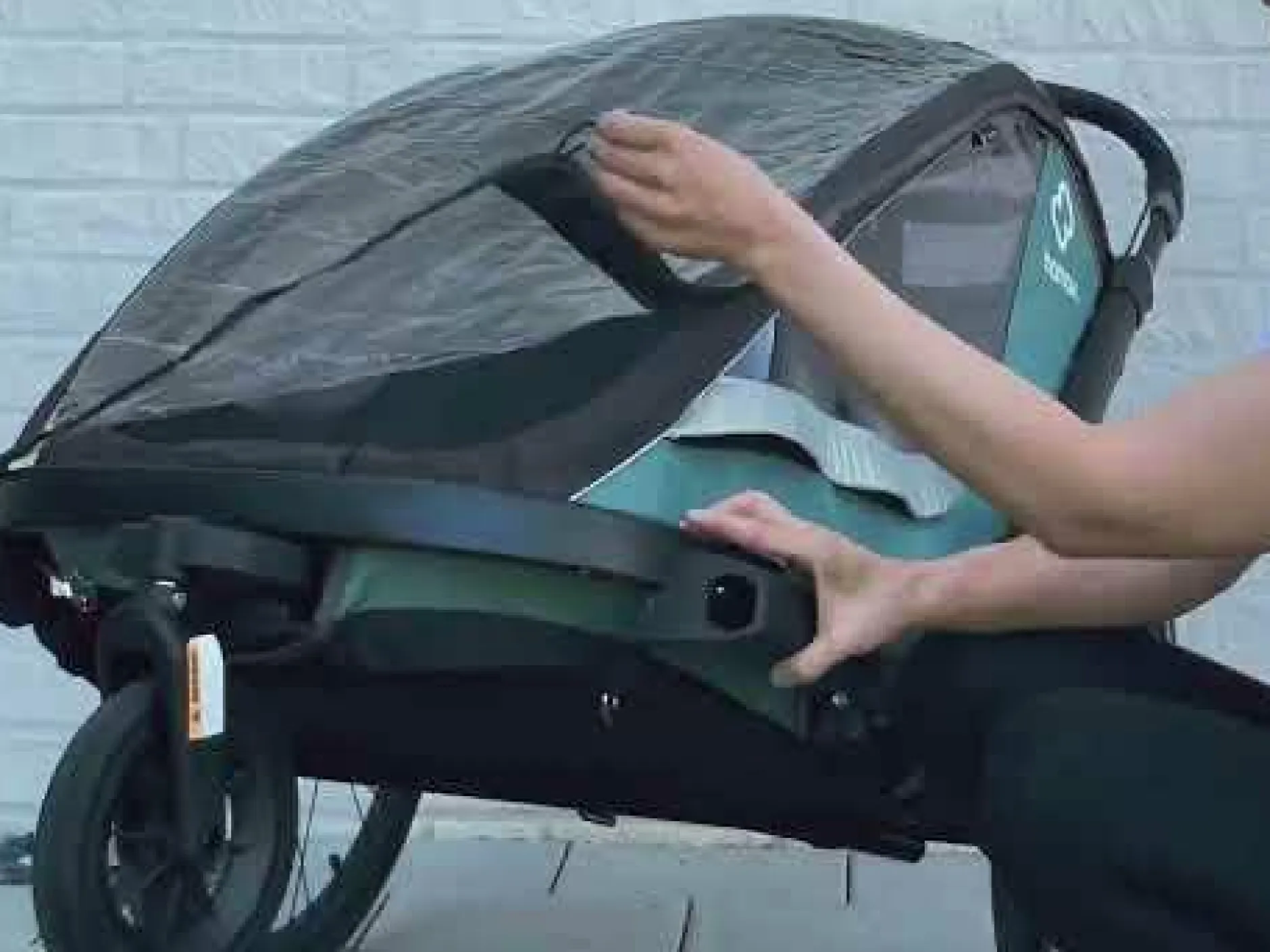 hamax Cocoon Zweisitzer Green/Black* Fahrradanhänger